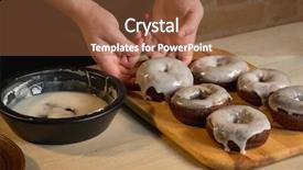  Presentation with donuts chocolate - Amazing PPT theme having board background copy text menu backdrop and a  colored foreground