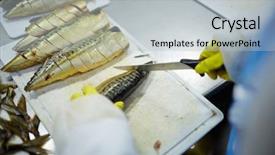  Presentation with canning - Presentation design enhanced with board before weighing and canning background and a light gray colored foreground