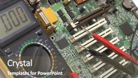  Presentation with circuit board - Theme featuring board close up with multimeter background and a violet colored foreground