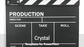  Presentation with directors - Colorful PPT theme enhanced with board directors - clapboard on white background backdrop and a dark gray colored foreground