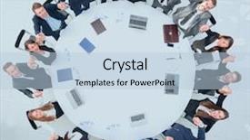  Presentation with director - Presentation having board directors - director and business team sitting background and a light blue colored foreground