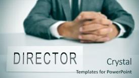  Presentation with director - Colorful PPT theme enhanced with board directors - man in suit sitting backdrop and a sky blue colored foreground