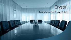  Presentation with directors - Presentation theme featuring board directors - meeting room with aquarium background and a light blue colored foreground