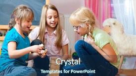  Presentation with children playing - Amazing presentation design having board game - children - sisters - playing backdrop and a navy blue colored foreground