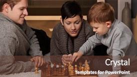  Presentation with 4 years old children and doctor - PPT theme enhanced with board game - young family with 4 years background and a tawny brown colored foreground