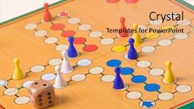  Presentation with board game - Theme enhanced with board game with color pawns background and a yellow colored foreground