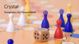  Presentation with board game - Slides consisting of board game with color pawns background and a lemonade colored foreground