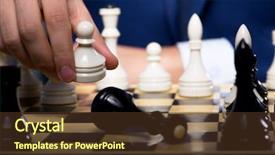  Presentation with strategy - Presentation theme enhanced with board games night - businessman playing chess in strategy background and a  colored foreground