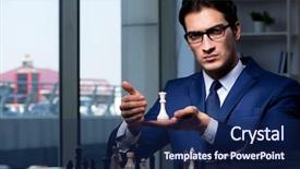  Presentation with siblings playing chess - Presentation design with board games night - businessman playing chess in strategy background and a  colored foreground