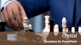  Presentation with board games - Cool new PPT theme with board games night - businessman playing chess in strategy backdrop and a  colored foreground