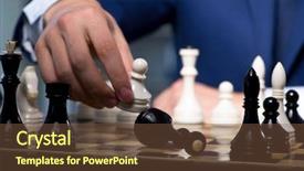  Presentation with strategy - Slide set having board games night - businessman playing chess in strategy background and a  colored foreground