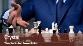  Presentation with strategy - Presentation design consisting of board games night - businessman playing chess in strategy background and a  colored foreground