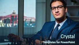  Presentation with strategy - Audience pleasing slide set consisting of board games night - businessman playing chess in strategy backdrop and a  colored foreground