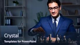  Presentation with board games - Slide deck featuring board games night - businessman playing chess in strategy background and a  colored foreground