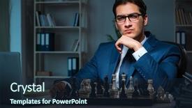  Presentation with strategy - Beautiful presentation featuring board games night - businessman playing chess in strategy backdrop and a tawny brown colored foreground