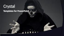  Presentation with realistic - Audience pleasing slide set consisting of board games night - concept playing with death woman backdrop and a dark gray colored foreground