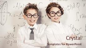  Presentation with school board - Amazing slide set having board in the laboratory science backdrop and a lemonade colored foreground