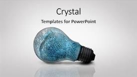  Presentation with blue circuit board solderings - Cool new PPT theme with board inside a light bulb backdrop and a light gray colored foreground