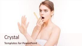  Presentation with beauty - Slide set featuring board looking at her nails background and a  colored foreground