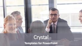  Presentation with office life - Slide set consisting of board meeting - serious mature businessman talking background and a gray colored foreground