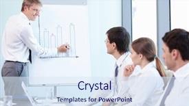  Presentation with activity graph showing an earthquake - Slides featuring board meeting - young man shows a graph background and a sky blue colored foreground