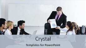  Presentation with board meeting - Colorful presentation theme enhanced with board room during meeting backdrop and a light blue colored foreground