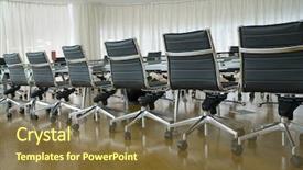  Presentation with conference table - Theme with board room office work place conference chairs table background and a tawny brown colored foreground
