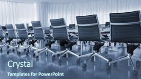  Presentation with conference table - Amazing slides having board room office work place conference chairs table backdrop and a ocean colored foreground
