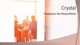 Presentation with board meeting room chairs - Slides with board room seen through open background and a cream colored foreground