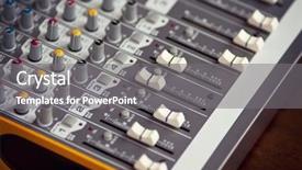  Presentation with professional audio sound - Slides featuring sound mixer equalizer board sliders background and a gray colored foreground