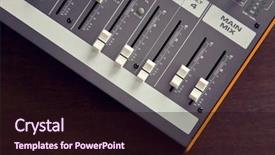 Presentation with audio - Cool new theme with sound mixer equalizer board sliders backdrop and a wine colored foreground