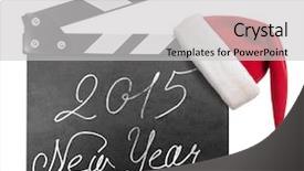  Presentation with clapper - Amazing slides having board with 2015 new year backdrop and a  colored foreground