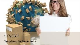  Presentation with airport boarding board - Audience pleasing slide set consisting of board with an international transport backdrop and a coral colored foreground