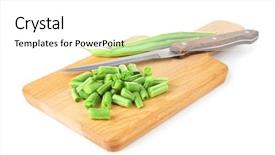  Presentation with pistachio texture nuts green fresh - Colorful PPT theme enhanced with board with fresh green beans backdrop and a white colored foreground