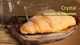  Presentation with croissant - Slide deck enhanced with board-with-fresh-yummy-croissant background and a tawny brown colored foreground