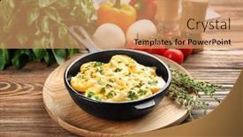  Presentation with potato - PPT layouts enhanced with board-with-potato-casserole background and a coral colored foreground