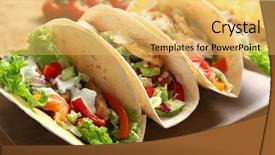  Presentation with fish tacos - Audience pleasing theme consisting of board with tasty fish taco backdrop and a yellow colored foreground