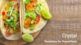  Presentation with fish tacos - Slides consisting of board with tasty fish taco background and a  colored foreground