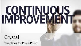  Presentation with continuous improvement - Audience pleasing slide deck consisting of board with text continuous improvement backdrop and a white colored foreground