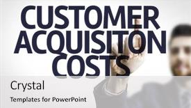  Presentation with 3d man business leader - Amazing PPT theme having board with text customer acquisition backdrop and a white colored foreground