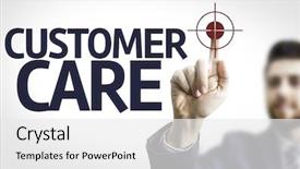  Presentation with business - Cool new slides with board with text customer care backdrop and a white colored foreground