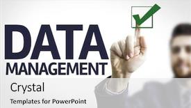  Presentation with data management - Slides with board with text data management background and a white colored foreground