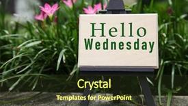  Presentation with airport boarding board - PPT layouts enhanced with board with text hello wednesday background and a  colored foreground