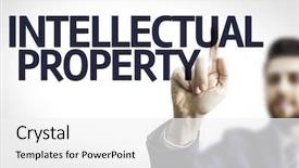 Presentation with property - Presentation featuring board with text intellectual property background and a white colored foreground