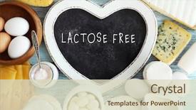  Presentation with dairy products - Presentation theme having board with text lactose free background and a soft green colored foreground
