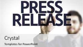  Presentation with press release - Theme enhanced with board with text press release background and a white colored foreground