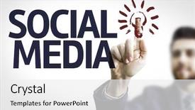  Presentation with social media - Slides featuring board with text social media background and a white colored foreground