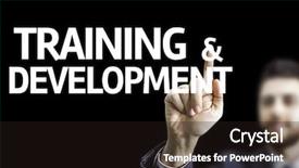  Presentation with business training - Amazing presentation having board with text training development backdrop and a wine colored foreground