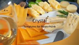  Presentation with wooden board empty table top - Slide set with board with variety of cheese background and a yellow colored foreground