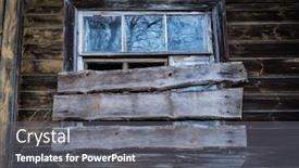  Presentation with house window - Theme featuring boarded-up-window background and a gray colored foreground